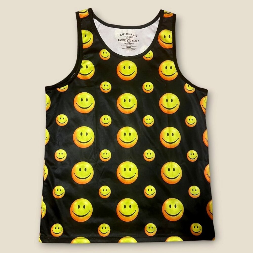 PACIFIC SURF Happy Faces Tank Top  UNISEX Sz. L